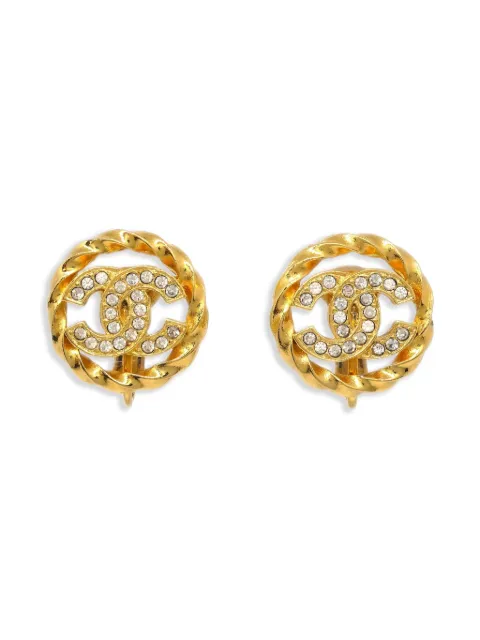 CHANEL Pre-Owned 1990-2000s CC button clip-on earrings
