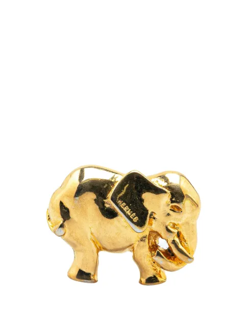 Hermès Pre-Owned 20th Century Gold Plated Elephant Pin Brooch costume brooch