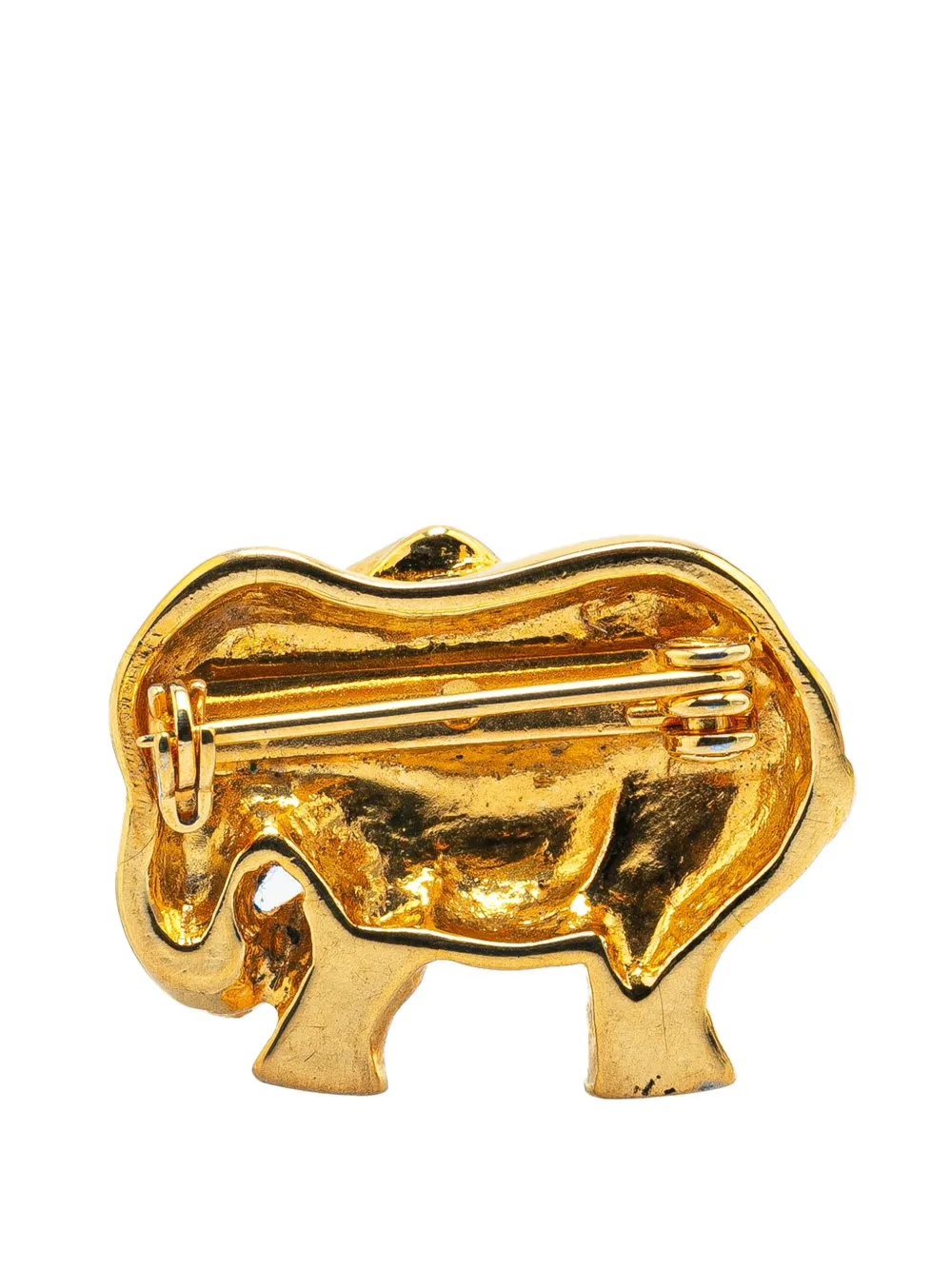 Hermès Pre-Owned 1900s vergulde Elephant Pin broche - Goud