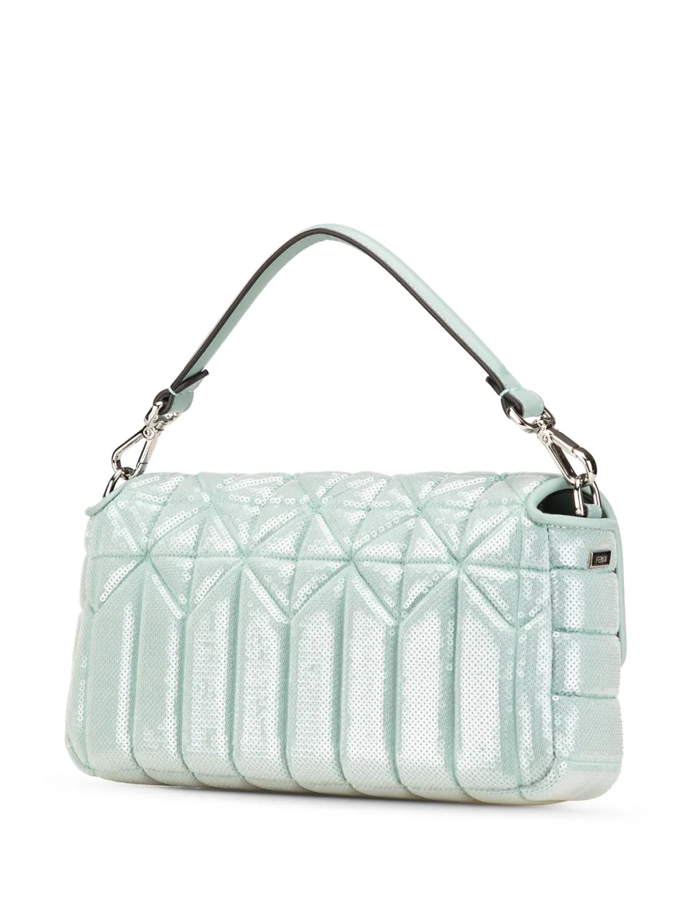 Fendi Pre-Owned 2010-2024 gepersonaliseerde Baguette leren boekentas met pailletten en logo - Blauw