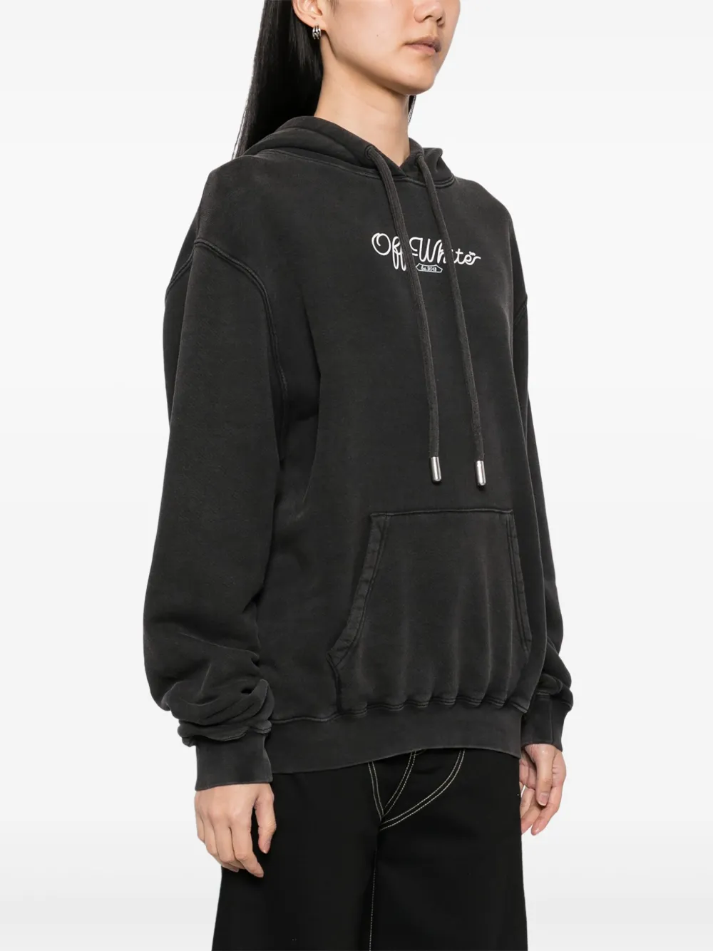Off-White Hoodie met schaarpijl Grijs