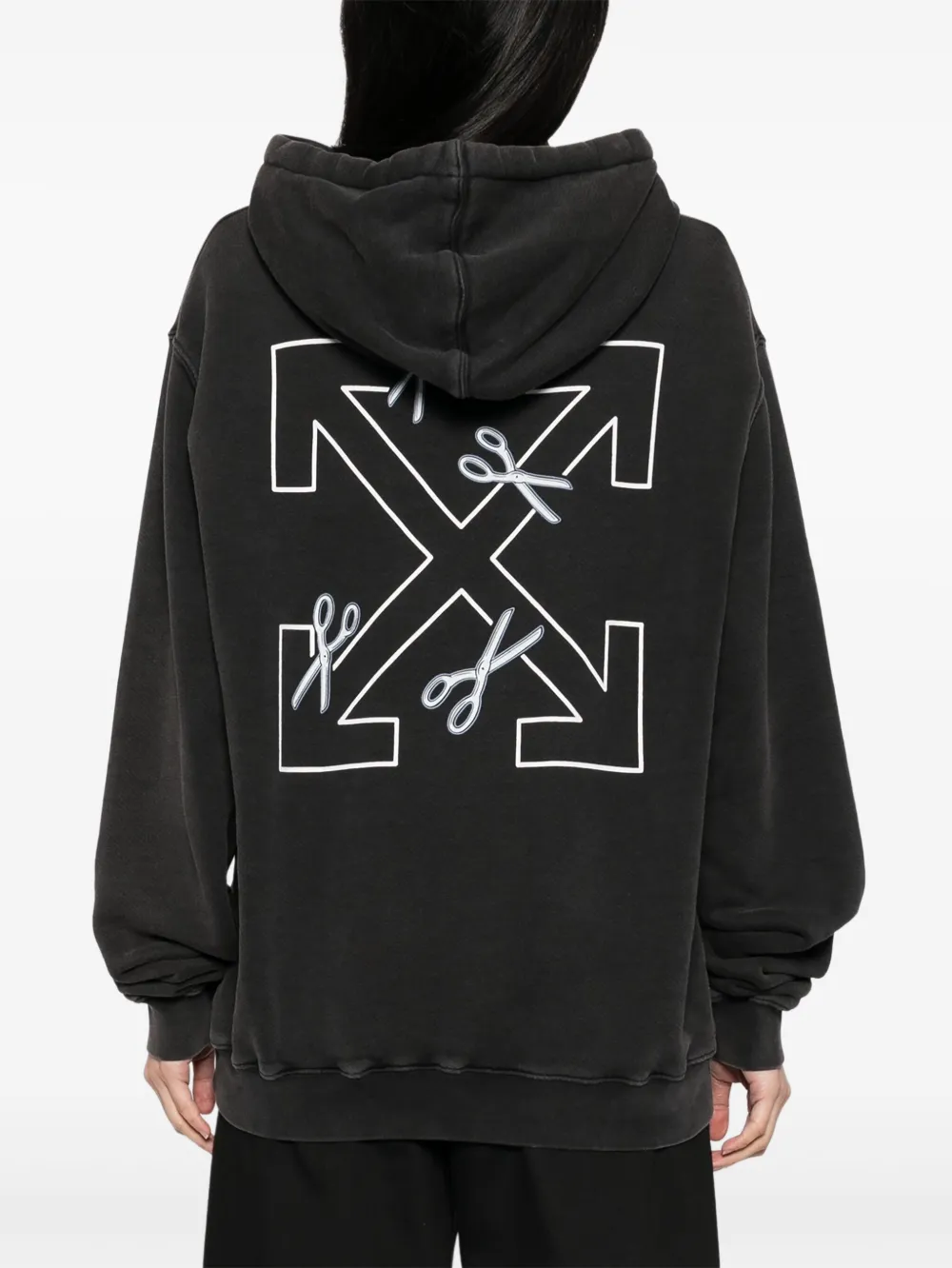 Off-White Hoodie met schaarpijl Grijs