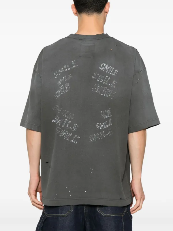 Maison MIHARA YASUHIRO Leon-print Distressed T-shirt | Grey