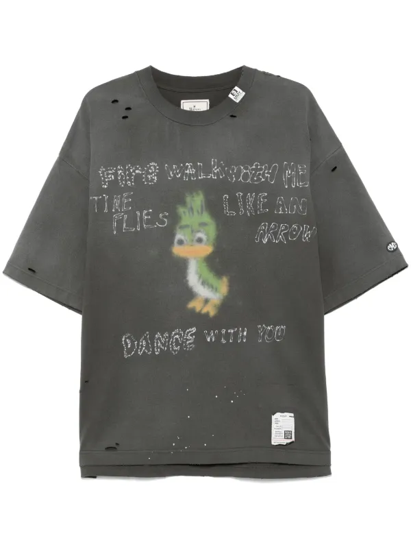 存在感絶大【Maison MIHARA YASUHIRO】 LEON PRINTED TEE Black Leon Printed T-shirt by Maison MIHARA YASUHIRO on Sale