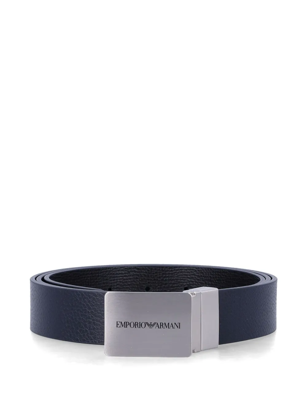 Emporio Armani Plate leather belt - Zwart