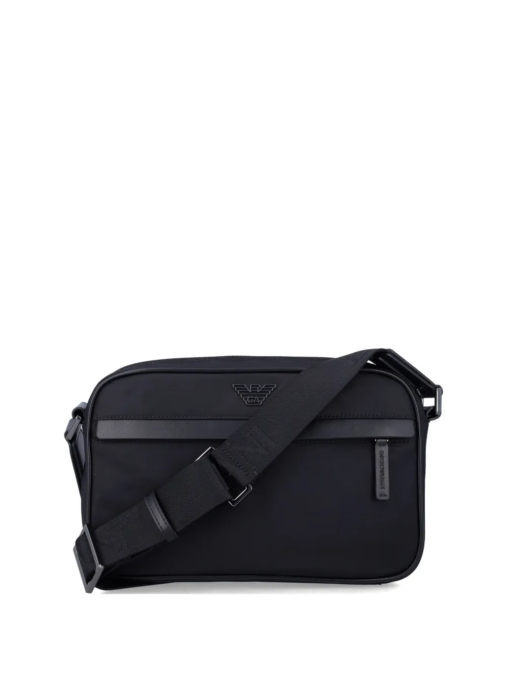 Emporio Armani logo-plaque crossbody bag - Nero
