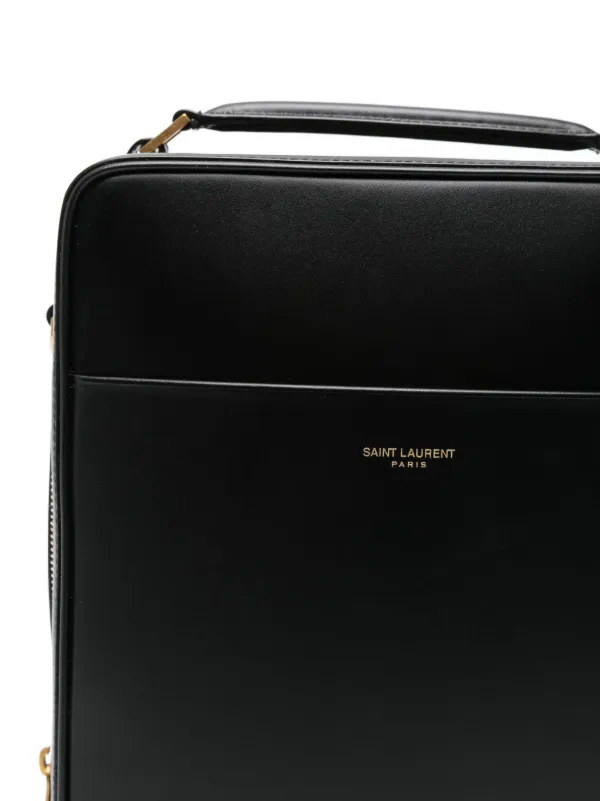Saint Laurent レザー メッセンジャーバッグ | ブラック | FARFETCH JP