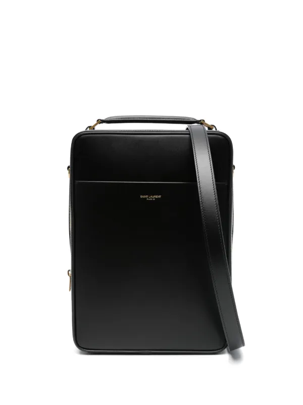 Saint Laurent レザー メッセンジャーバッグ | ブラック | FARFETCH JP