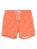 Barba palm tree-print swim shorts - Orange