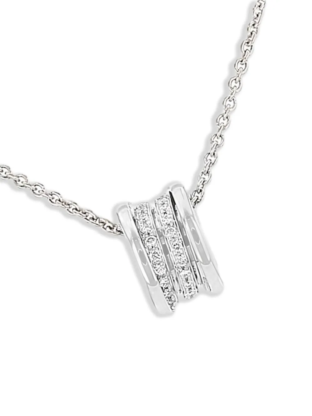 Bvlgari Pre-Owned 2000s pre-owned B.Zero1 diamond pendant necklace - Zilver