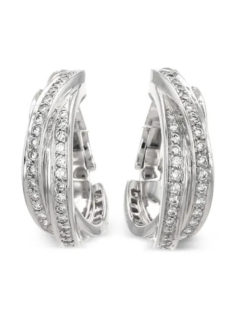 Cartier white gold Trinity diamonds earrings 
