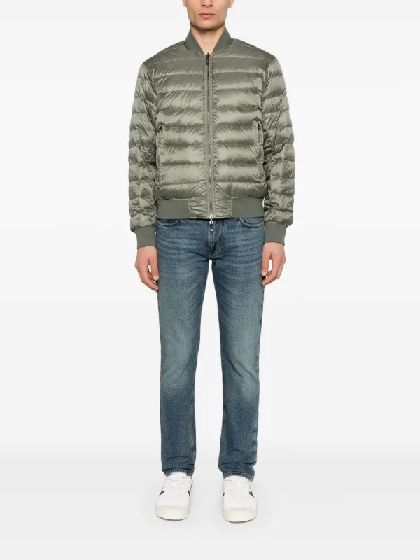Emporio Armani logo-jacquard Bomber Jacket | Green | FARFETCH