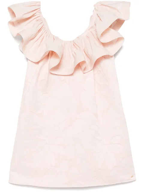 Elisabetta Franchi vestido corto con motivo floral en jacquard