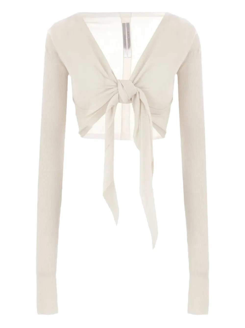 tie-front ribbed cardigan