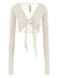 Rick Owens tie-front ribbed cardigan - Neutrals