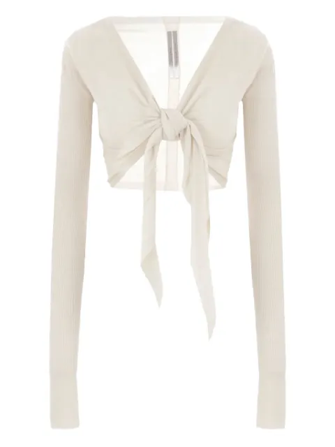 Rick Owens tie-front ribbed cardigan