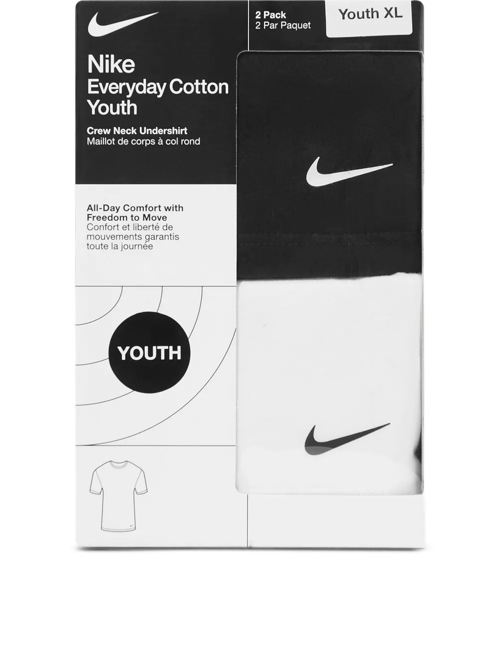 Nike Kids Twee Swoosh T-shirts Zwart