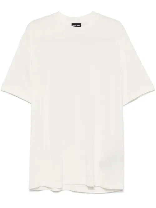 T-shirt en maille à design nervuré - Giorgio Armani - Modalova