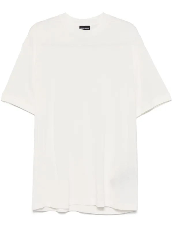 Giorgio Armani Ribbed-knit T-shirt in White