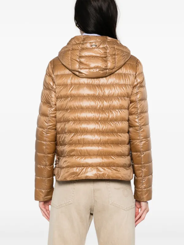 Herno フーデッド パデッドジャケット | ブラウン | FARFETCH JP