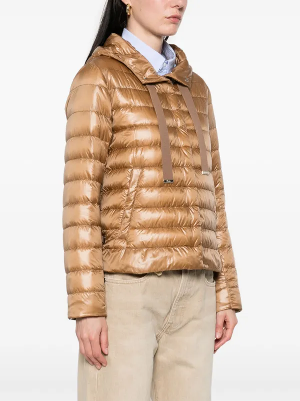 Herno フーデッド パデッドジャケット | ブラウン | FARFETCH JP