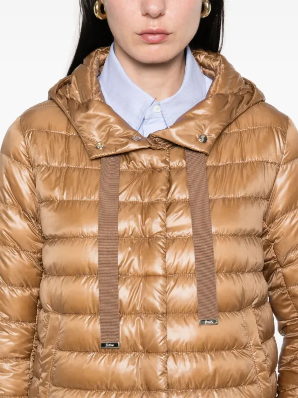 Herno フーデッド パデッドジャケット | ブラウン | FARFETCH JP