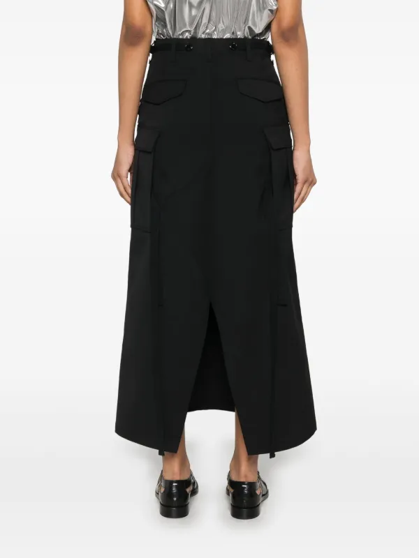 Junya Watanabe Cargo Midi Skirt | Black | FARFETCH
