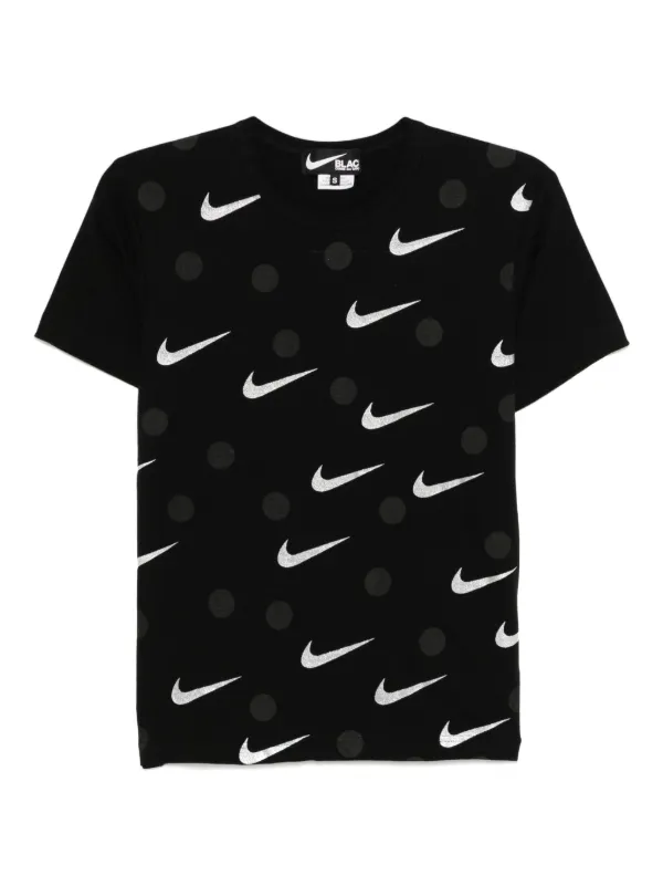 COMME des GARCONS x nike ナイキ プリント コットン Tシャツ 黒 Black Comme Des Garçons x Nike プリント Tシャツ | ブラック