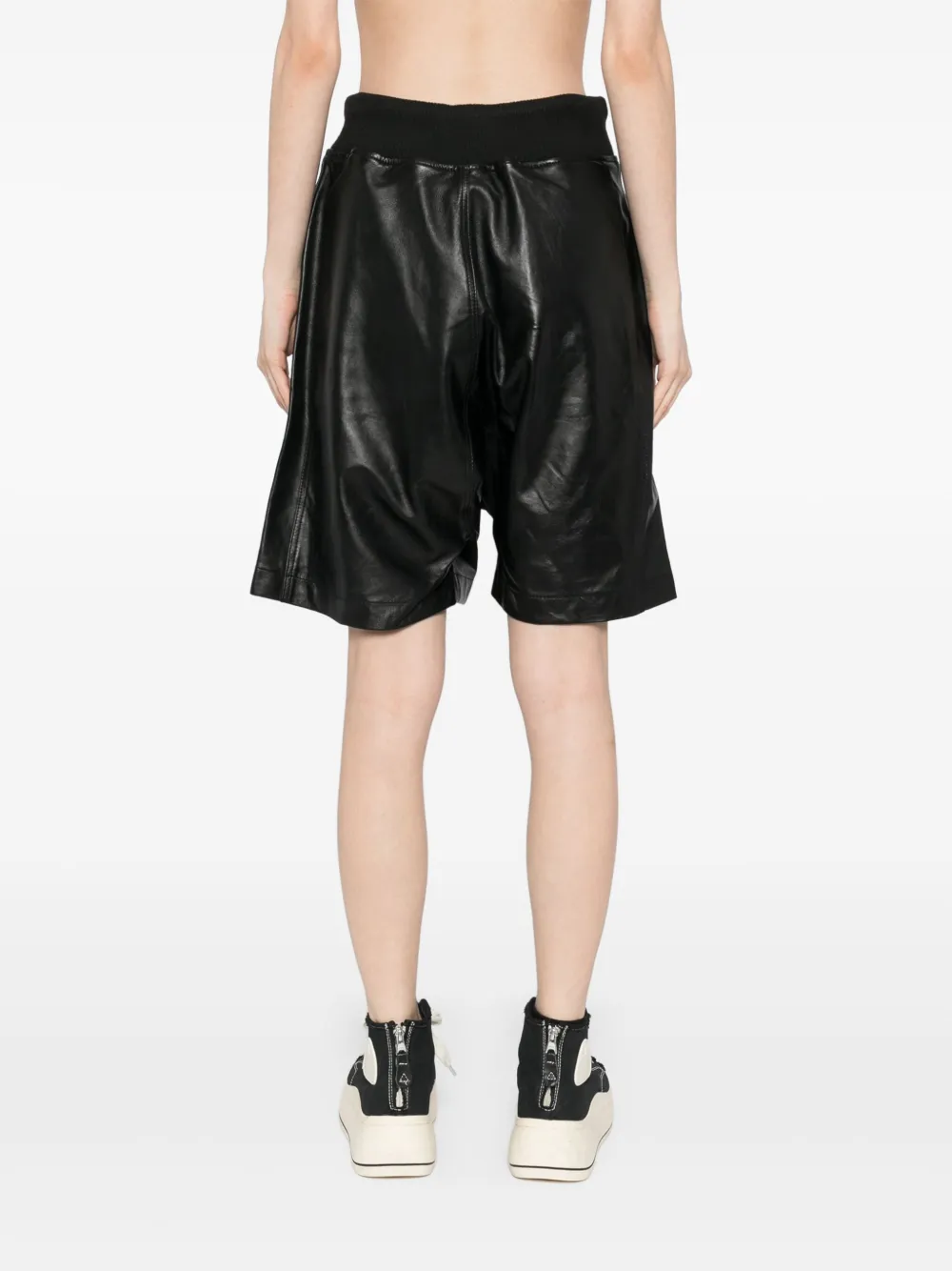 R13 Leren shorts Zwart
