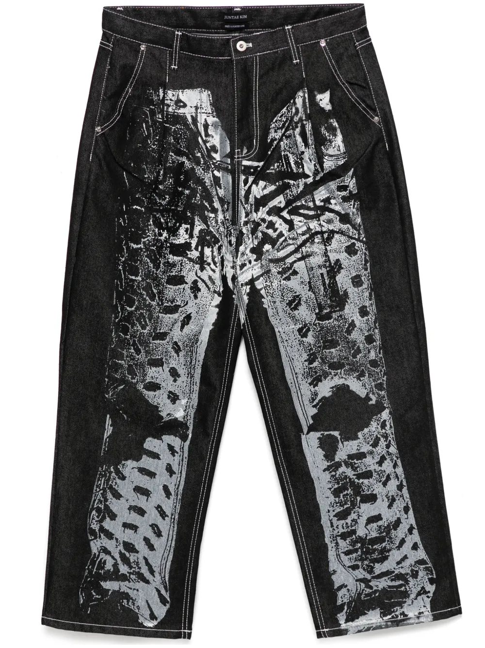 printed trompe l'oeil jeans