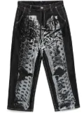 JUNTAE KIM printed trompe l'oeil jeans - Black