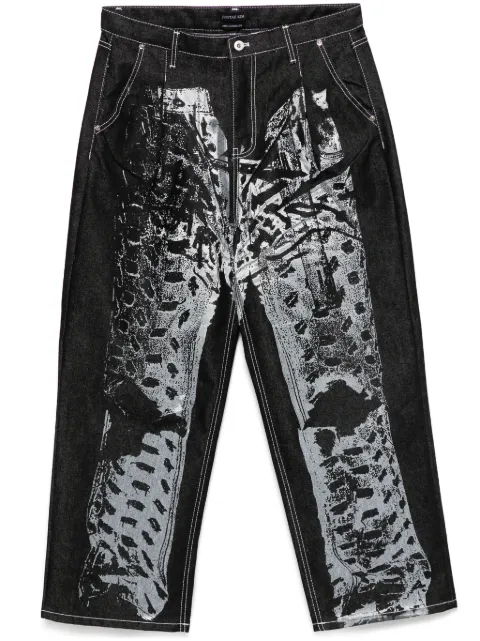 JUNTAE KIM printed trompe l'oeil jeans