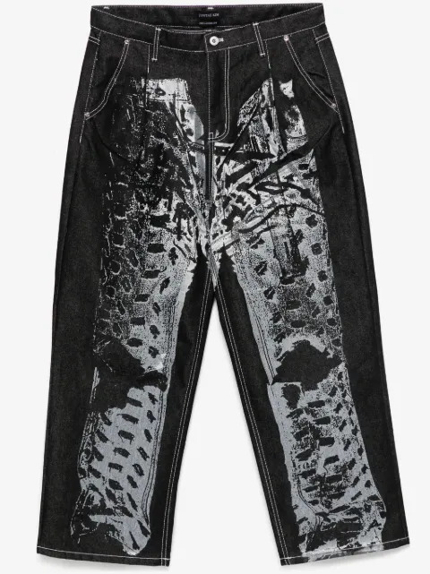 JUNTAE KIM printed trompe l'oeil jeans