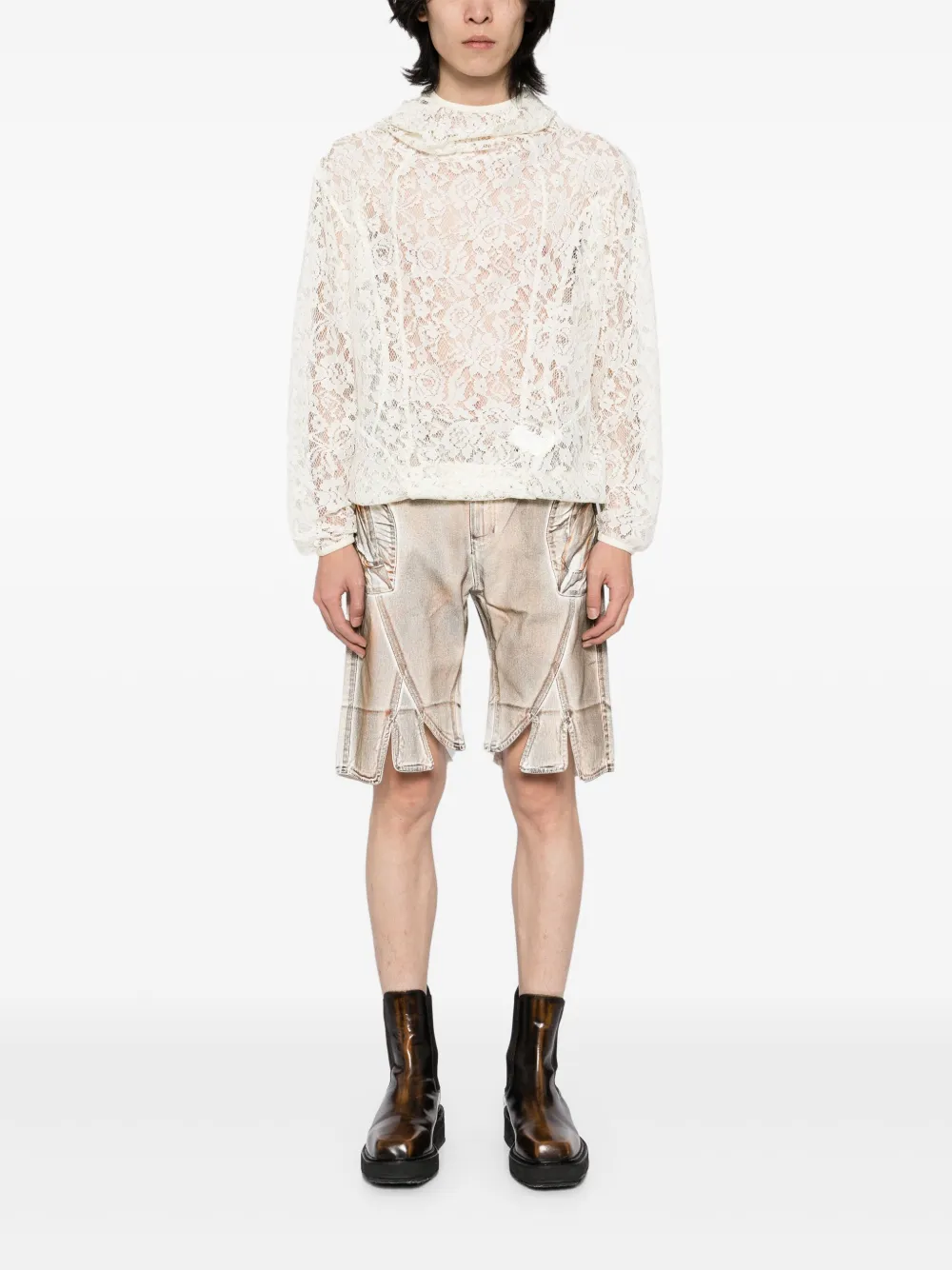 JUNTAE KIM PRINTED CORSET SHORTS