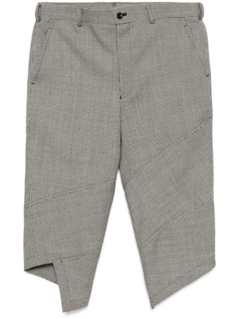 Black Comme Des Garçons 3/4 length herringbone trousers