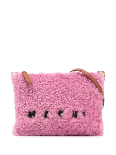 Marni Pre-Owned bolsa crossbody Shearling and Calfskin Logo 2021-2024