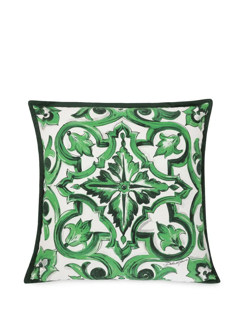 Dolce & Gabbana Majolica Print Cushion In Grün
