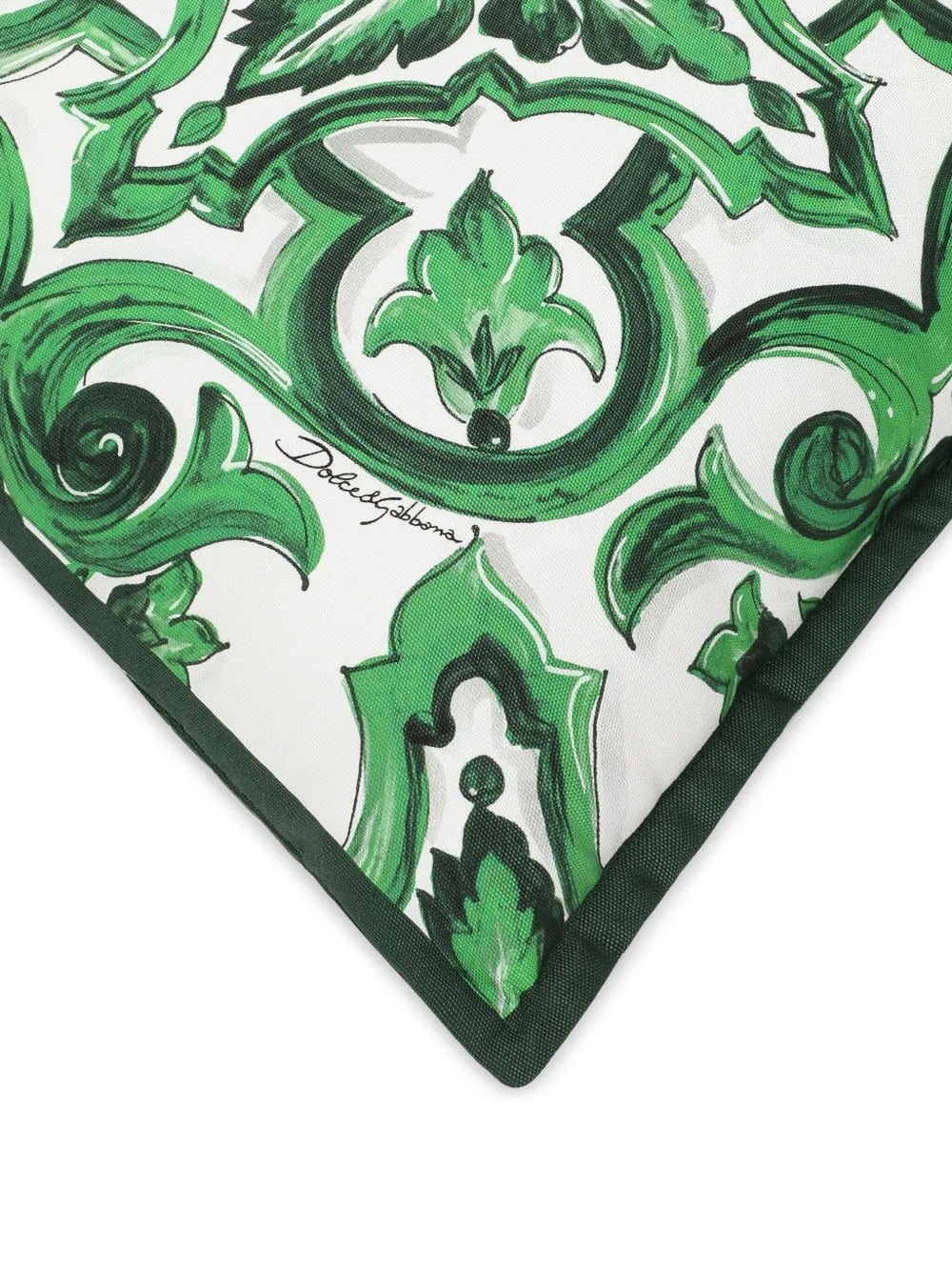 Dolce & Gabbana Majolica Print Cushion In Grün