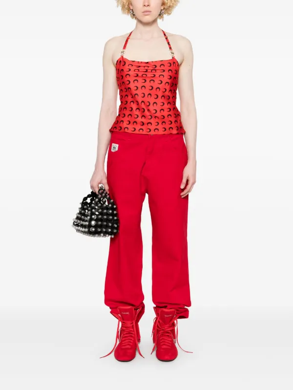 Marine Serre ムーンプリント トップ | レッド | FARFETCH JP