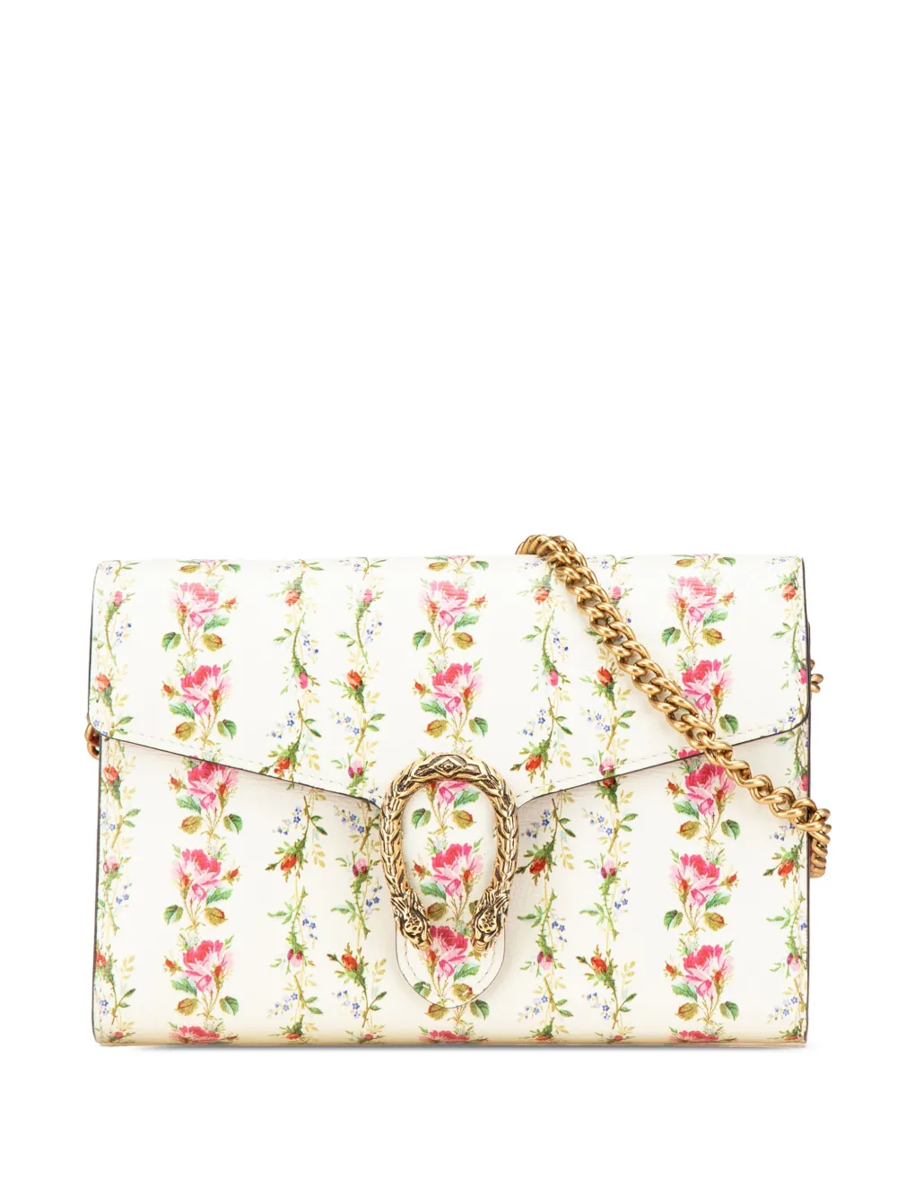 Gucci Pre-Owned Borsa a tracolla Dionysus mini Limited Edition in pelle con stampa floreale e catena 2016-2024 | bianco | Image 1