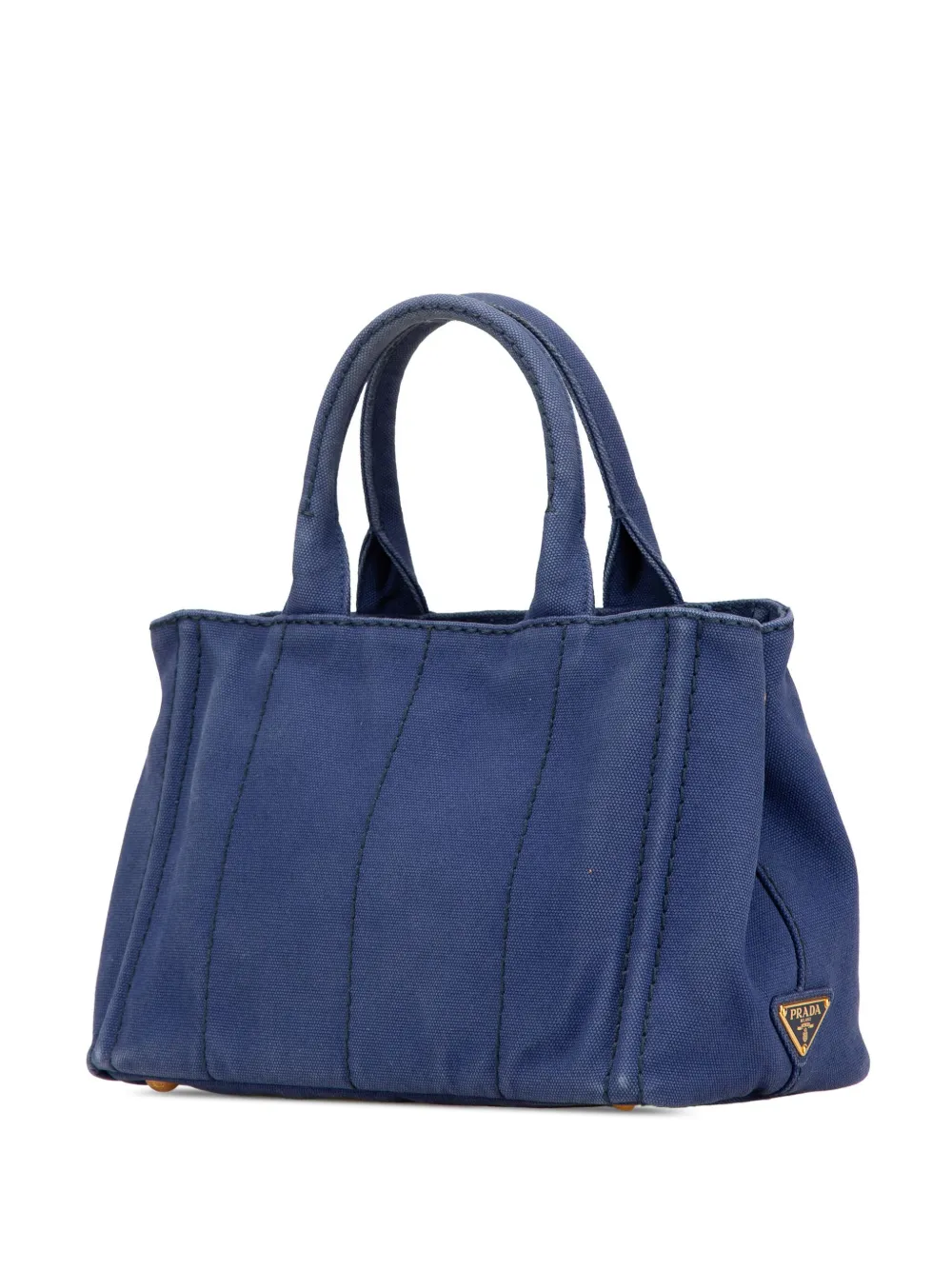 Prada Pre-Owned 2013-2024 kleine Canapa canvas boekentas met logo - Blauw