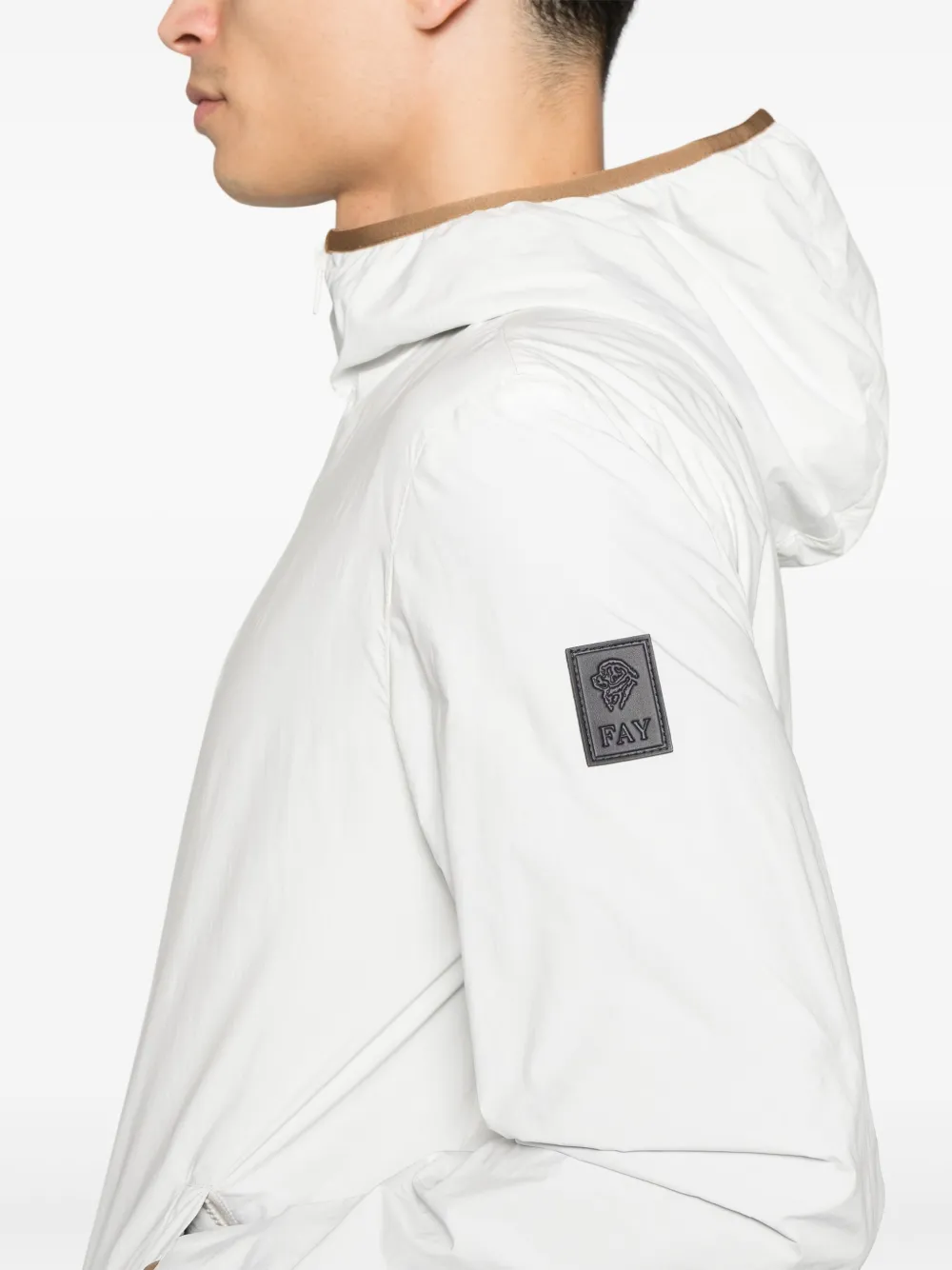 Fay Windjack met logopatch Wit
