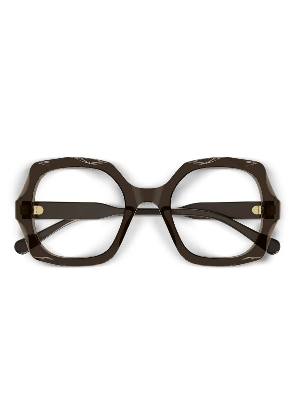 Chloé Eyewear Bril met geometrisch montuur Bruin