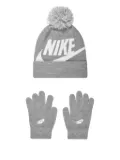 Nike Kids Swoosh beanie hat set - Grey