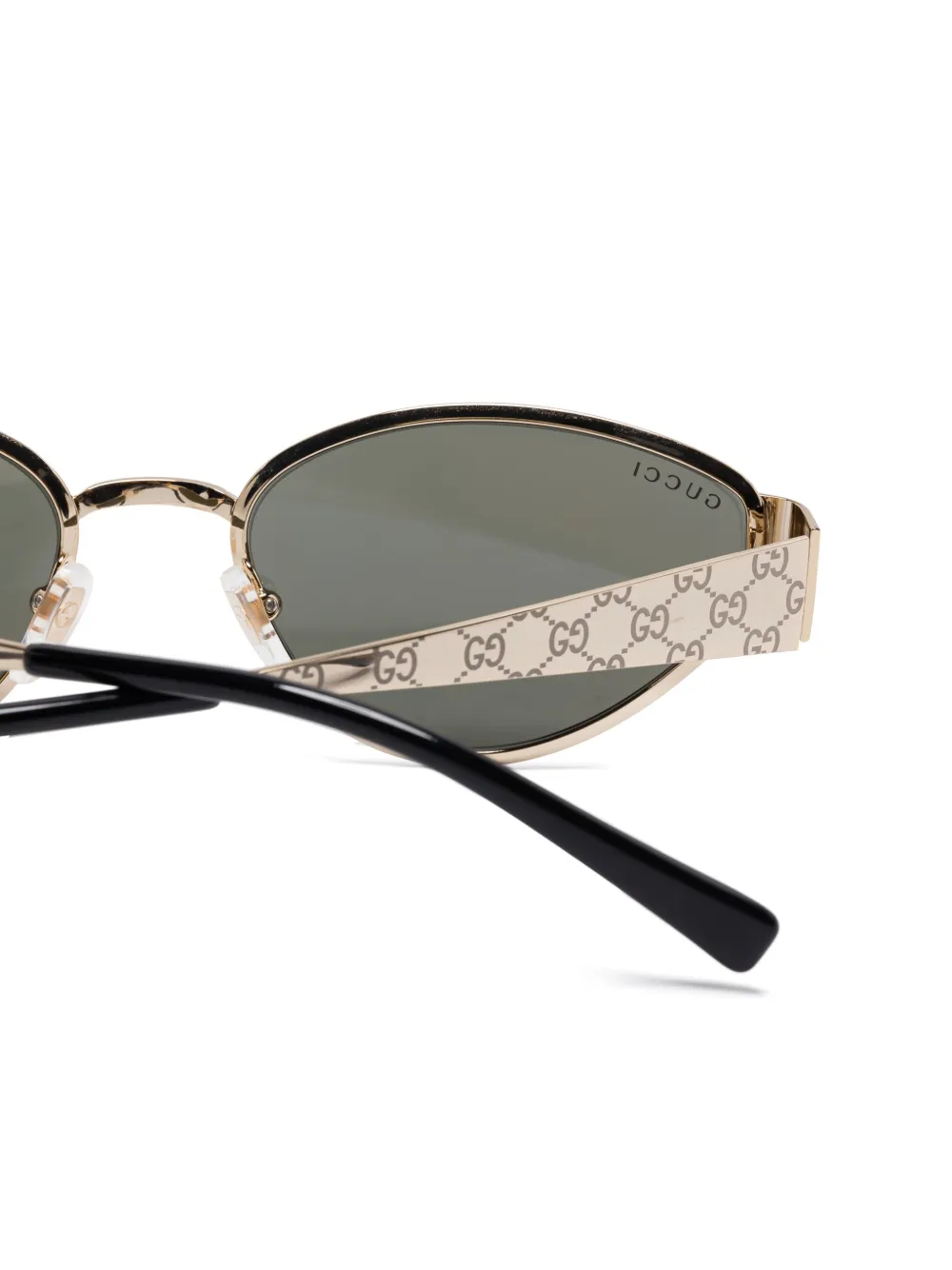 Gucci Eyewear Zonnebril met ovalen montuur Goud