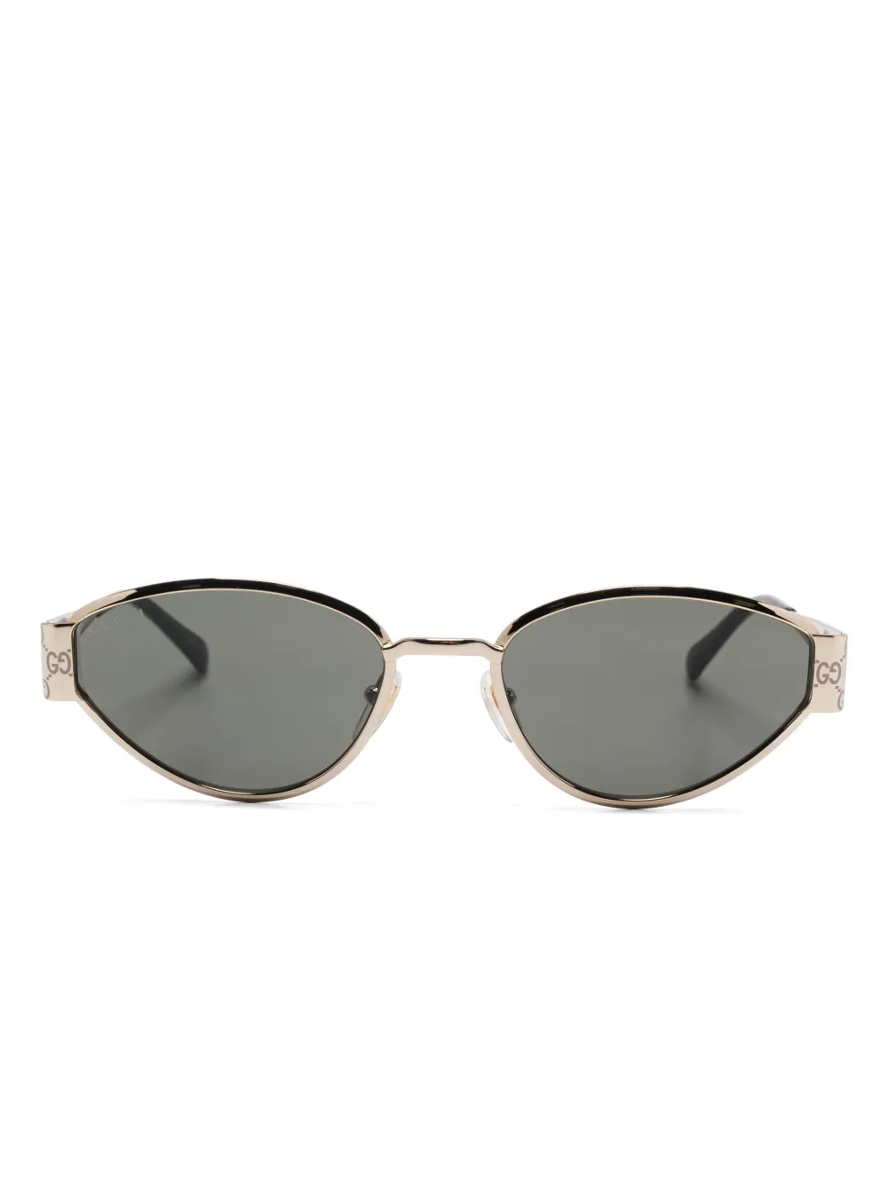 Gucci Eyewear Zonnebril met ovalen montuur Goud