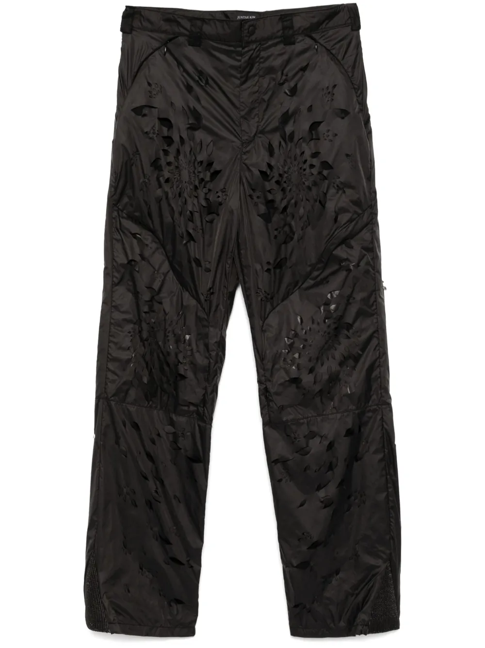 laser-slashed petal trousers