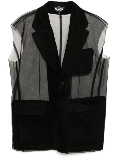 Black Comme Des Garçons sleeveless blazer
