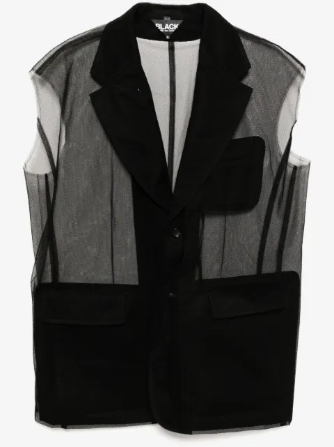 Black Comme Des Garçons sleeveless blazer