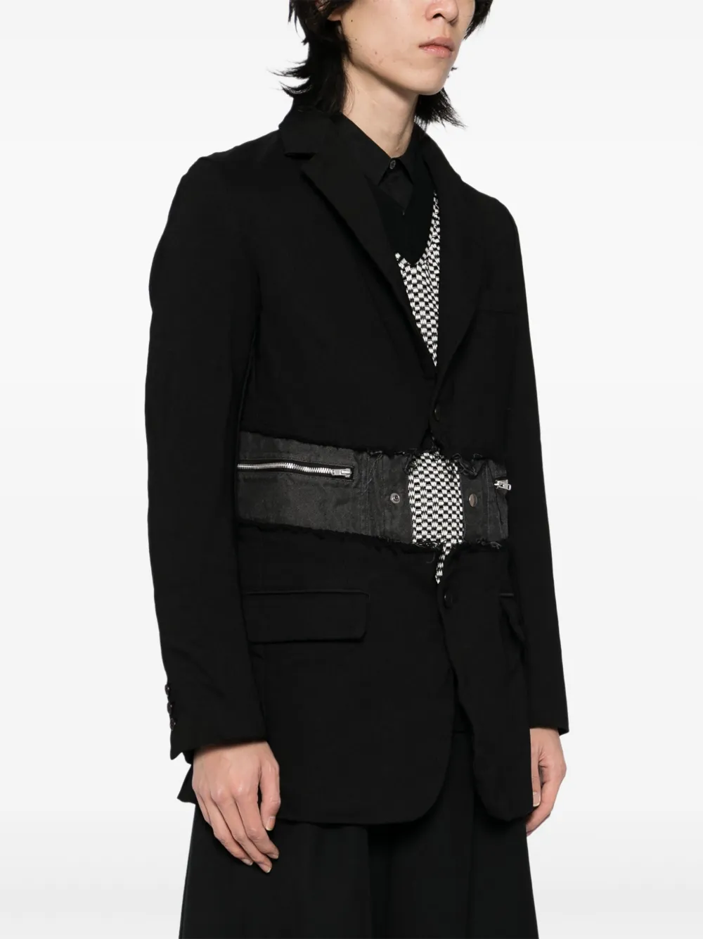 Black Comme Des Garçons Blazer met enkele rij knopen Zwart